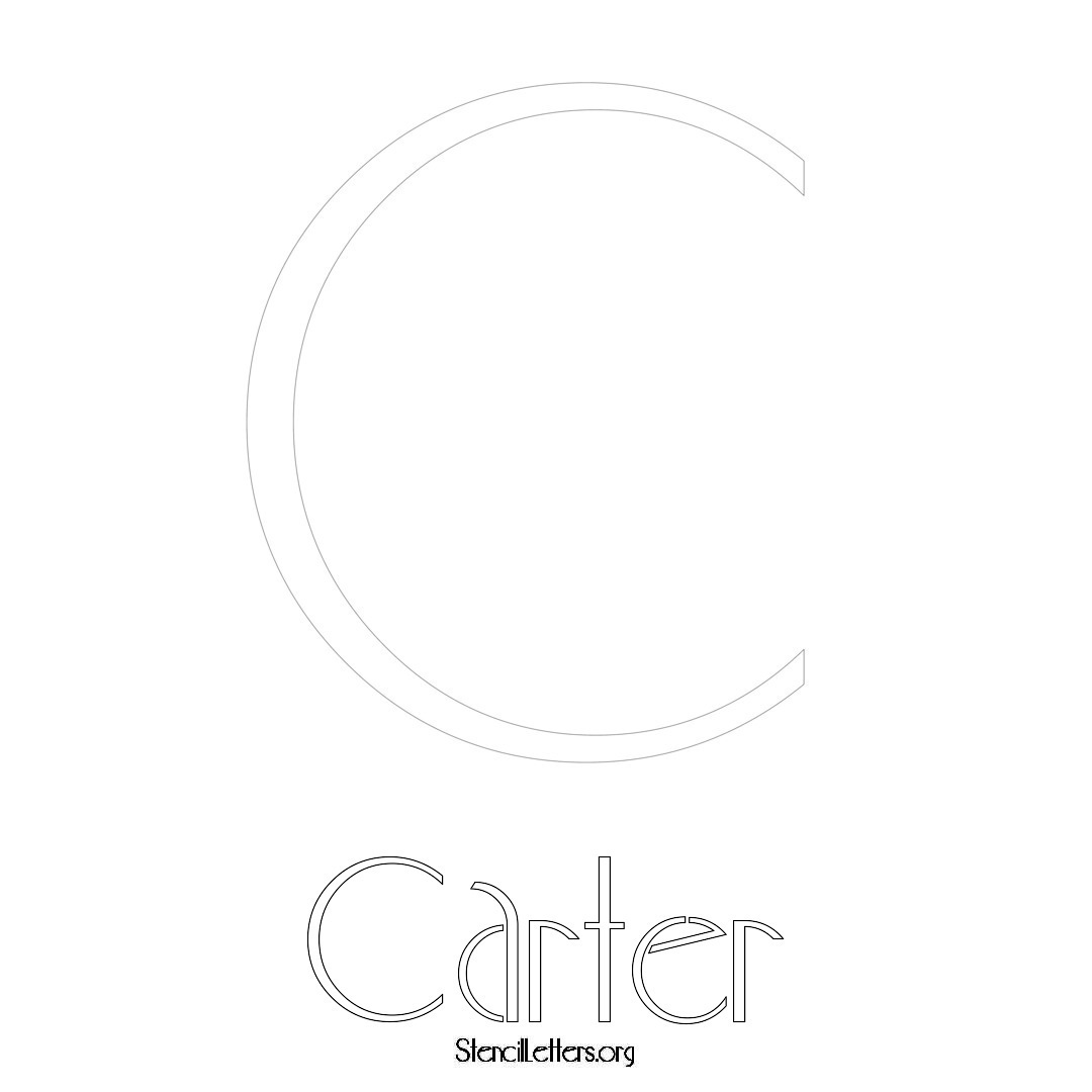 Carter printable name initial stencil in Art Deco Lettering