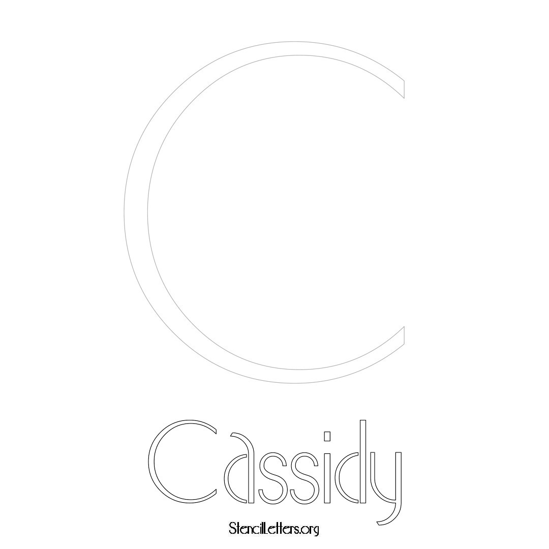 Cassidy printable name initial stencil in Art Deco Lettering