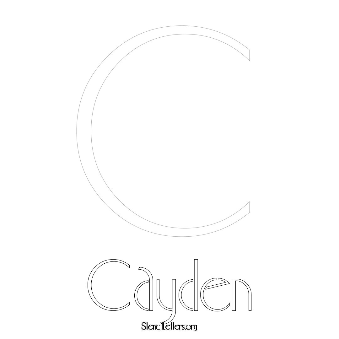 Cayden printable name initial stencil in Art Deco Lettering