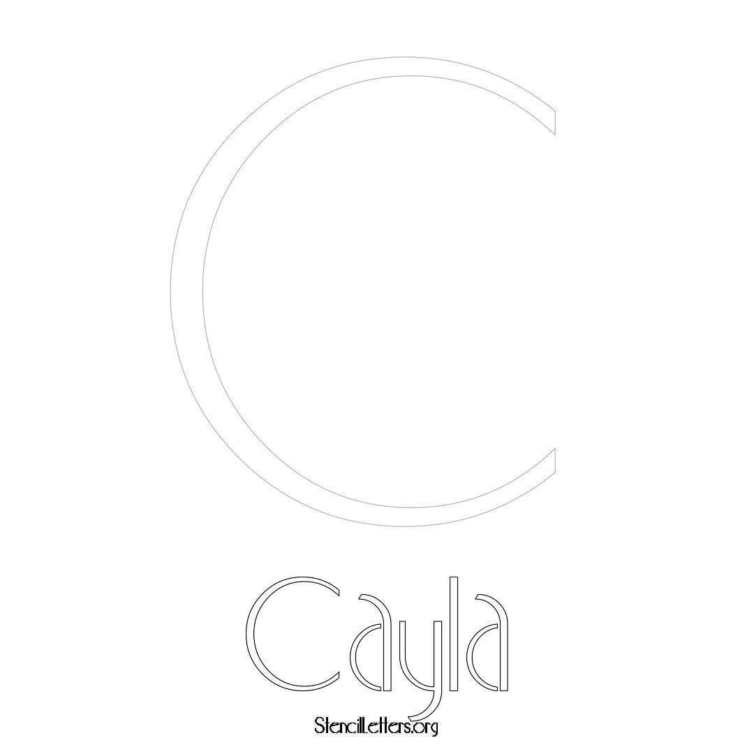 Cayla printable name initial stencil in Art Deco Lettering