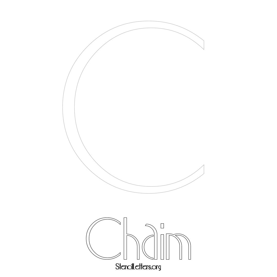 Chaim printable name initial stencil in Art Deco Lettering