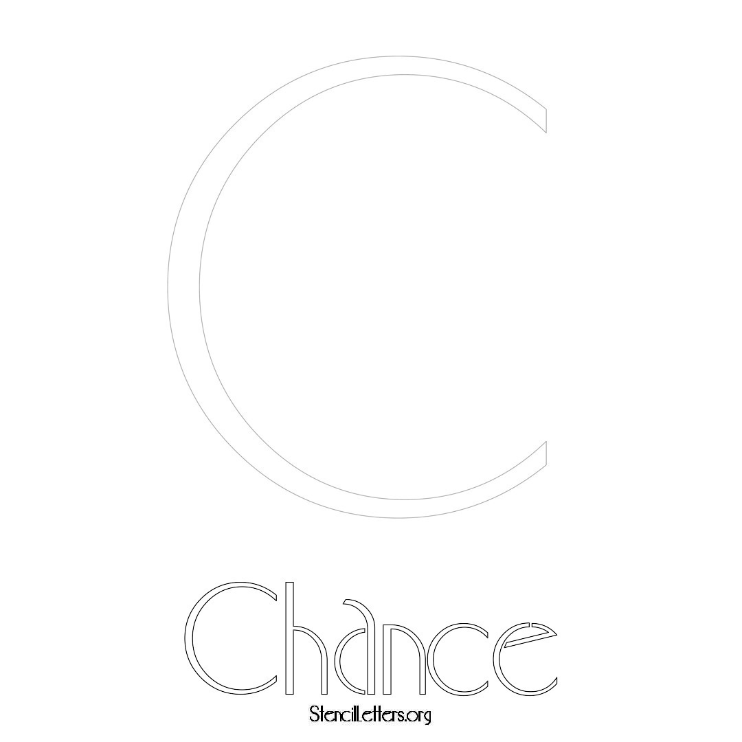 Chance printable name initial stencil in Art Deco Lettering