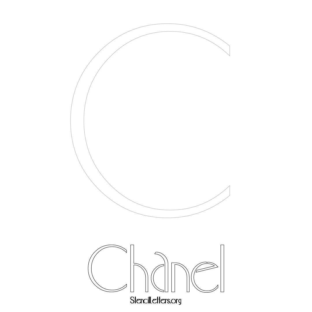 Chanel printable name initial stencil in Art Deco Lettering