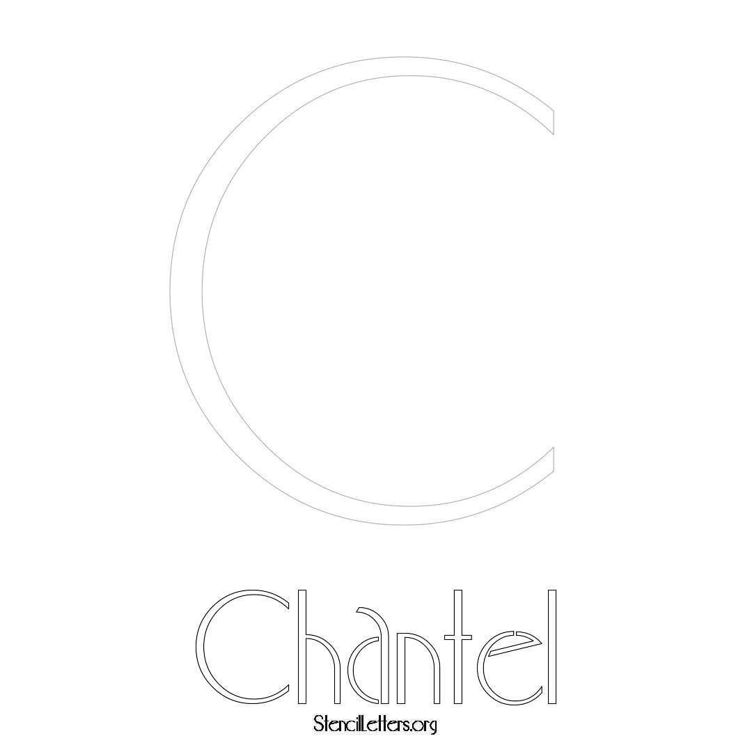 Chantel printable name initial stencil in Art Deco Lettering