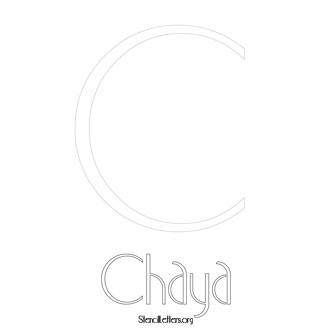Chaya printable name initial stencil in Art Deco Lettering