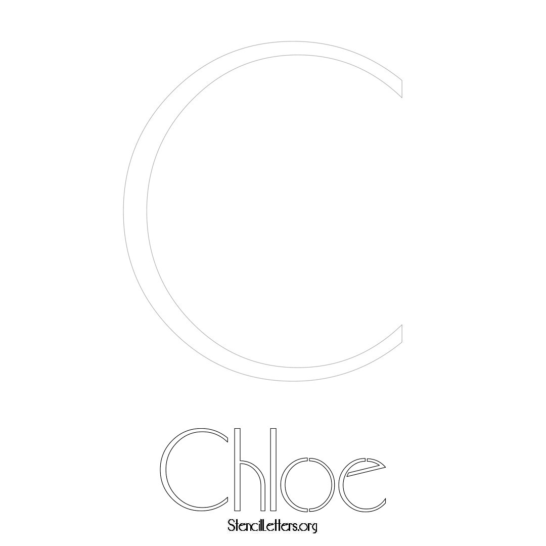 Chloe printable name initial stencil in Art Deco Lettering