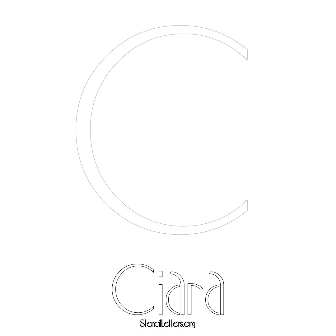 Ciara printable name initial stencil in Art Deco Lettering