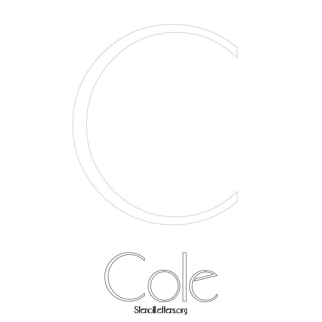 Cole printable name initial stencil in Art Deco Lettering