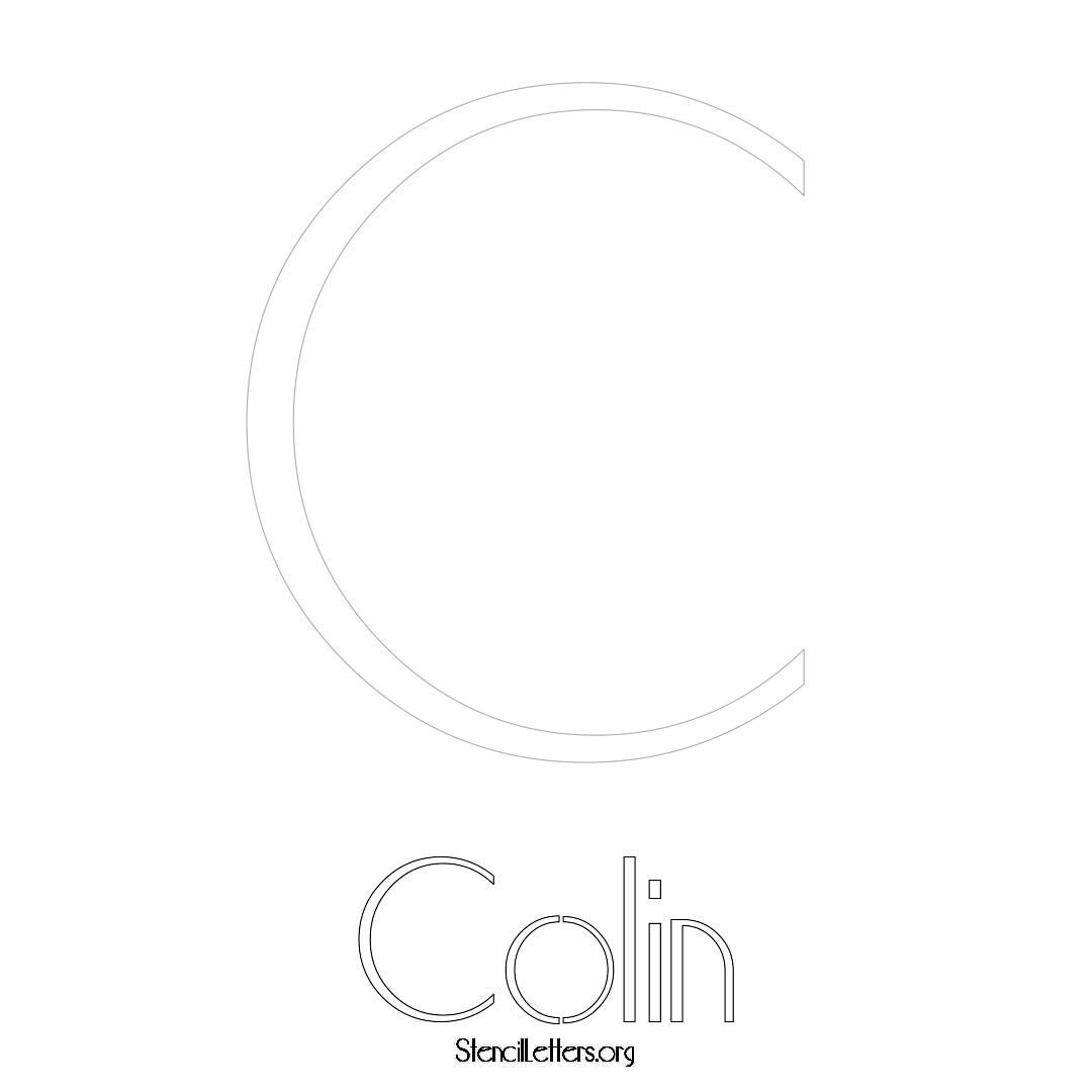 Colin printable name initial stencil in Art Deco Lettering