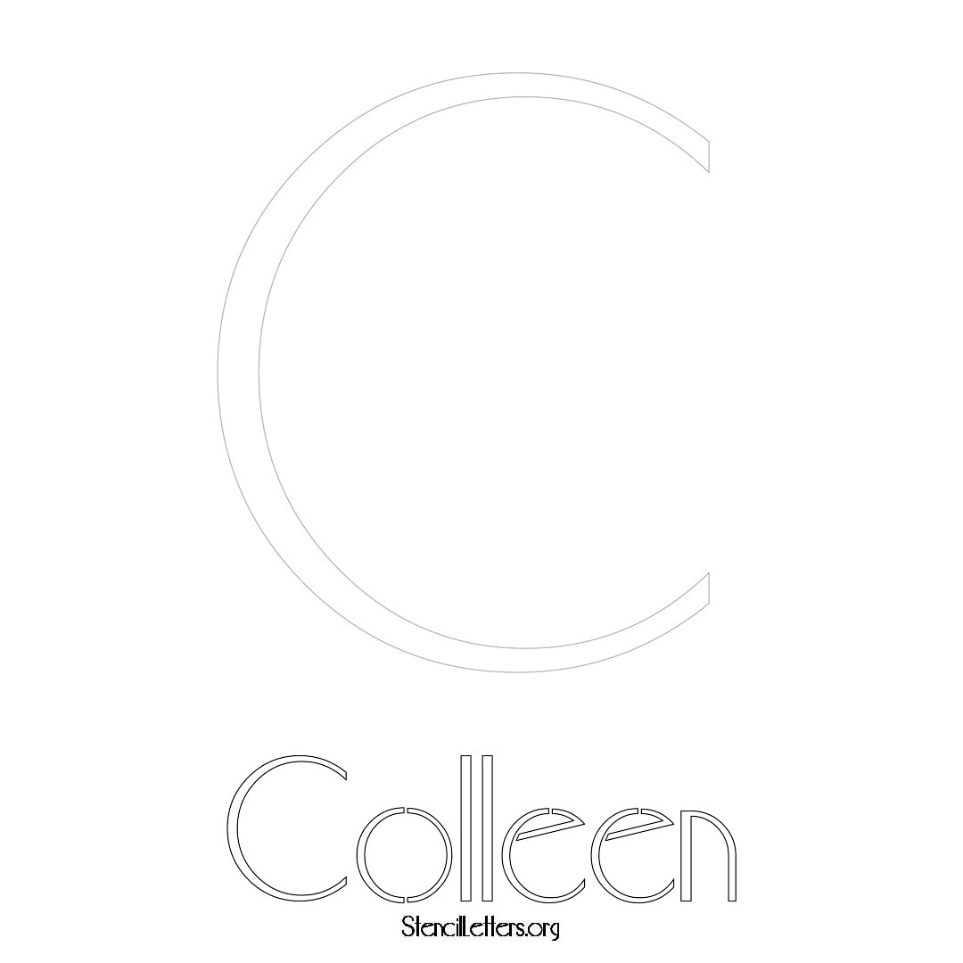 Colleen printable name initial stencil in Art Deco Lettering