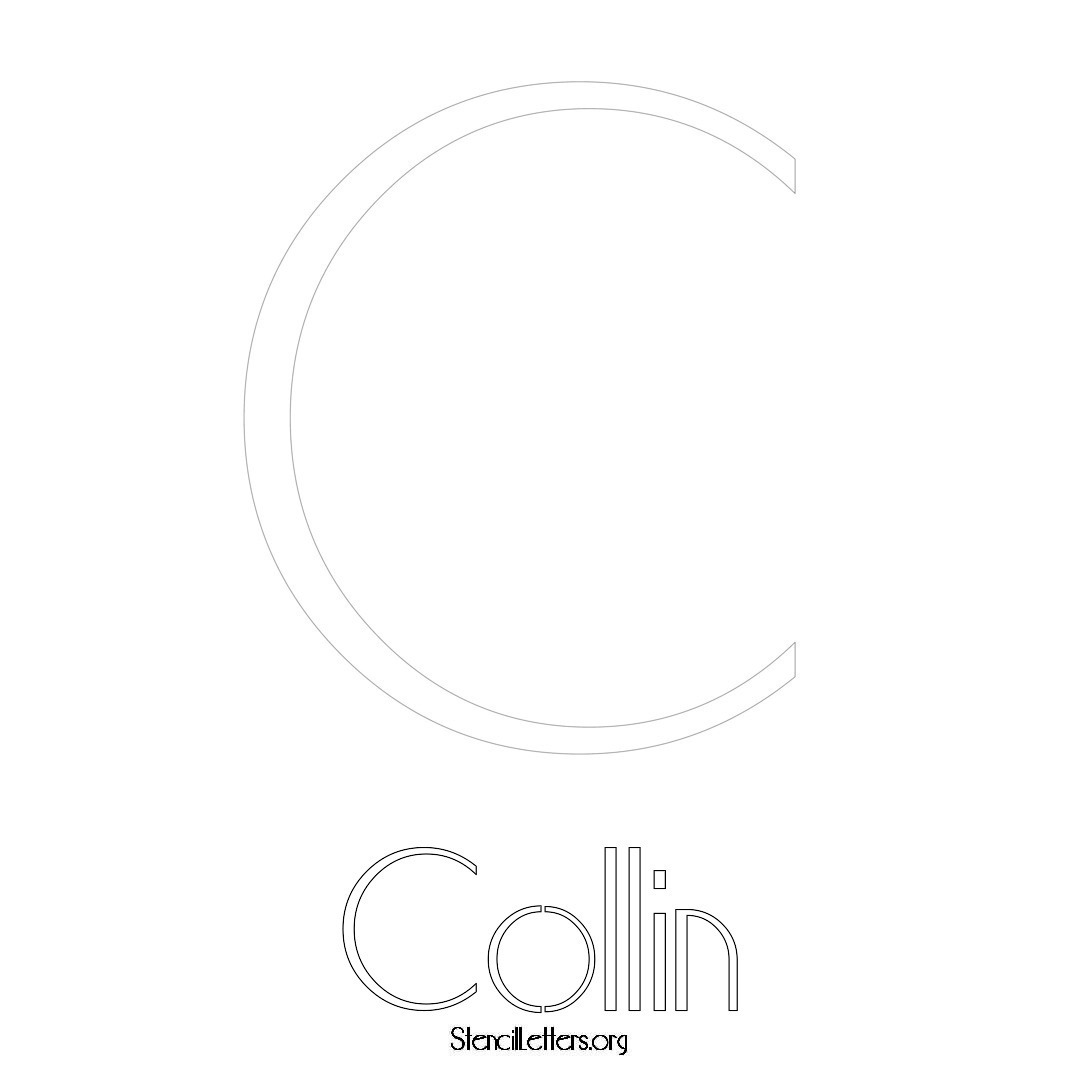 Collin printable name initial stencil in Art Deco Lettering