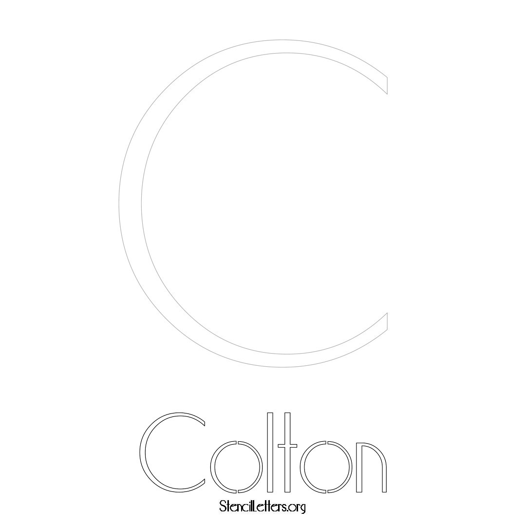 Colton printable name initial stencil in Art Deco Lettering