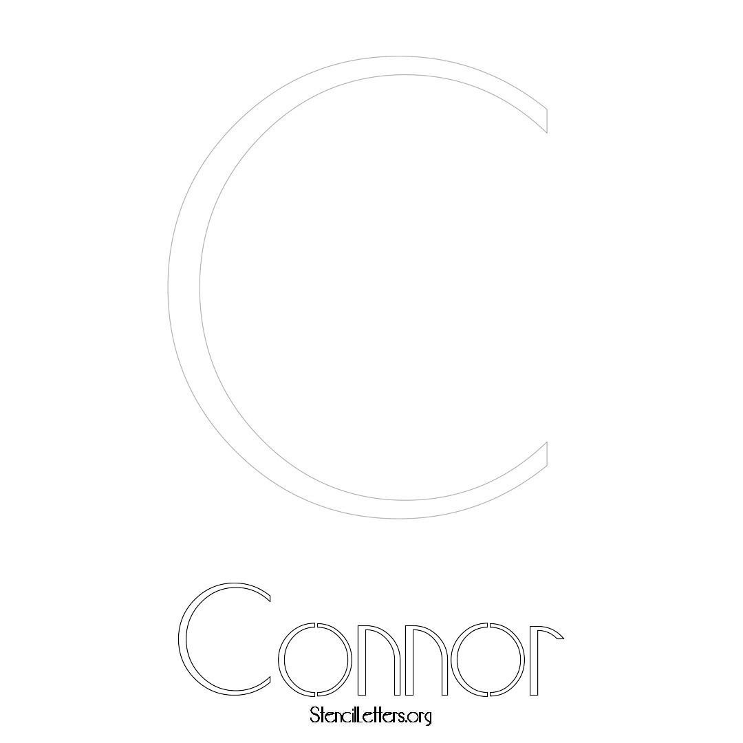 Connor printable name initial stencil in Art Deco Lettering