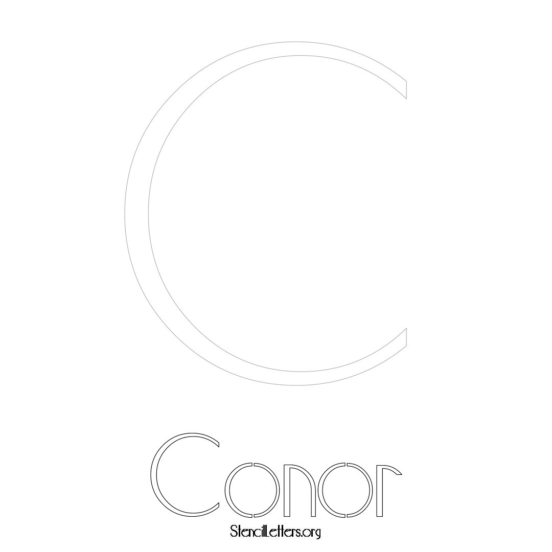 Conor printable name initial stencil in Art Deco Lettering