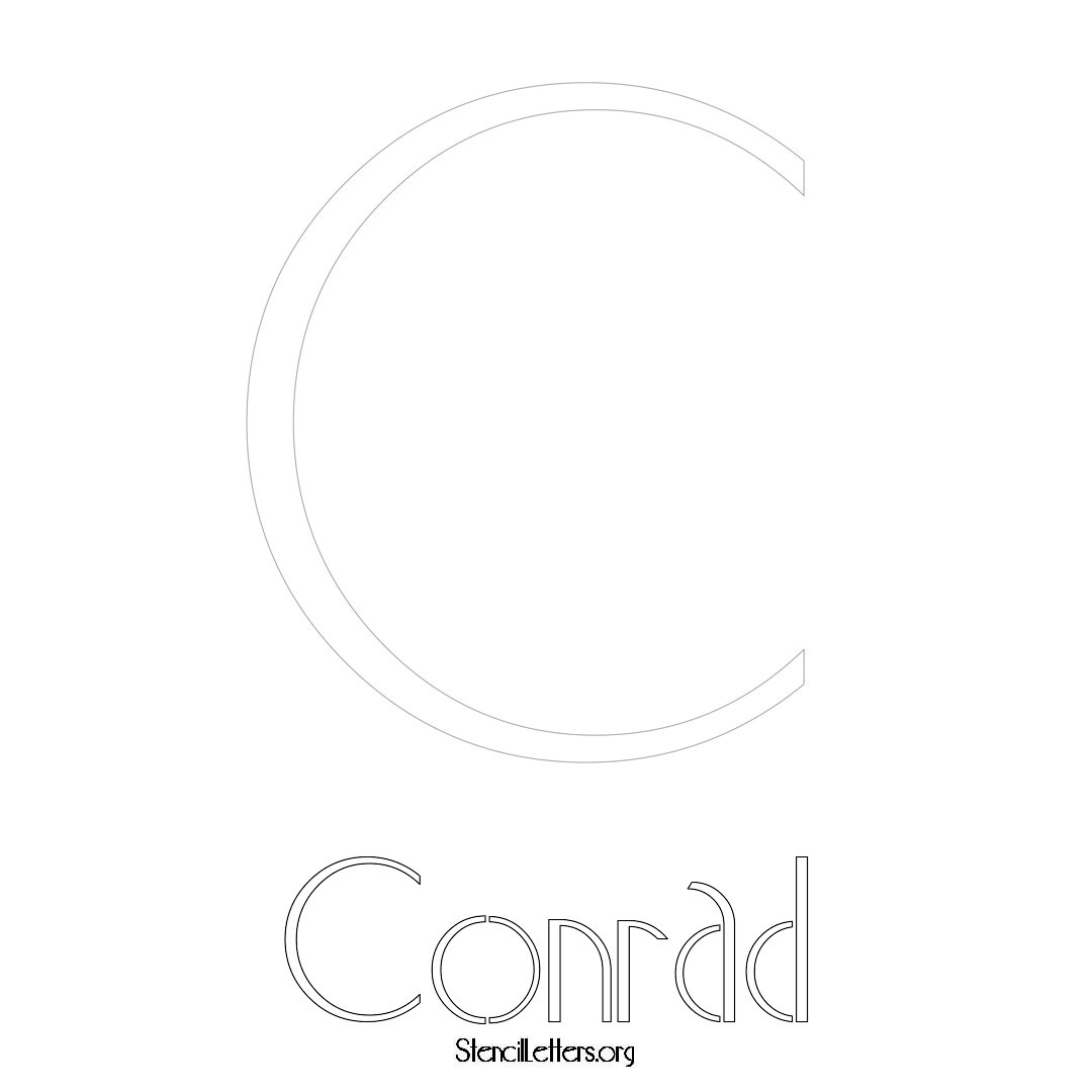 Conrad printable name initial stencil in Art Deco Lettering