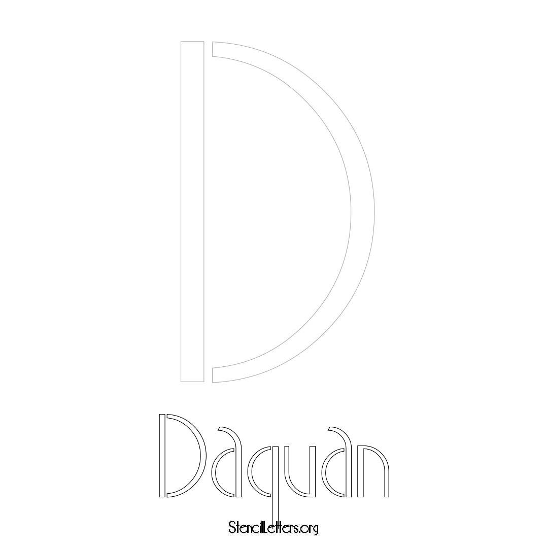 Daquan printable name initial stencil in Art Deco Lettering