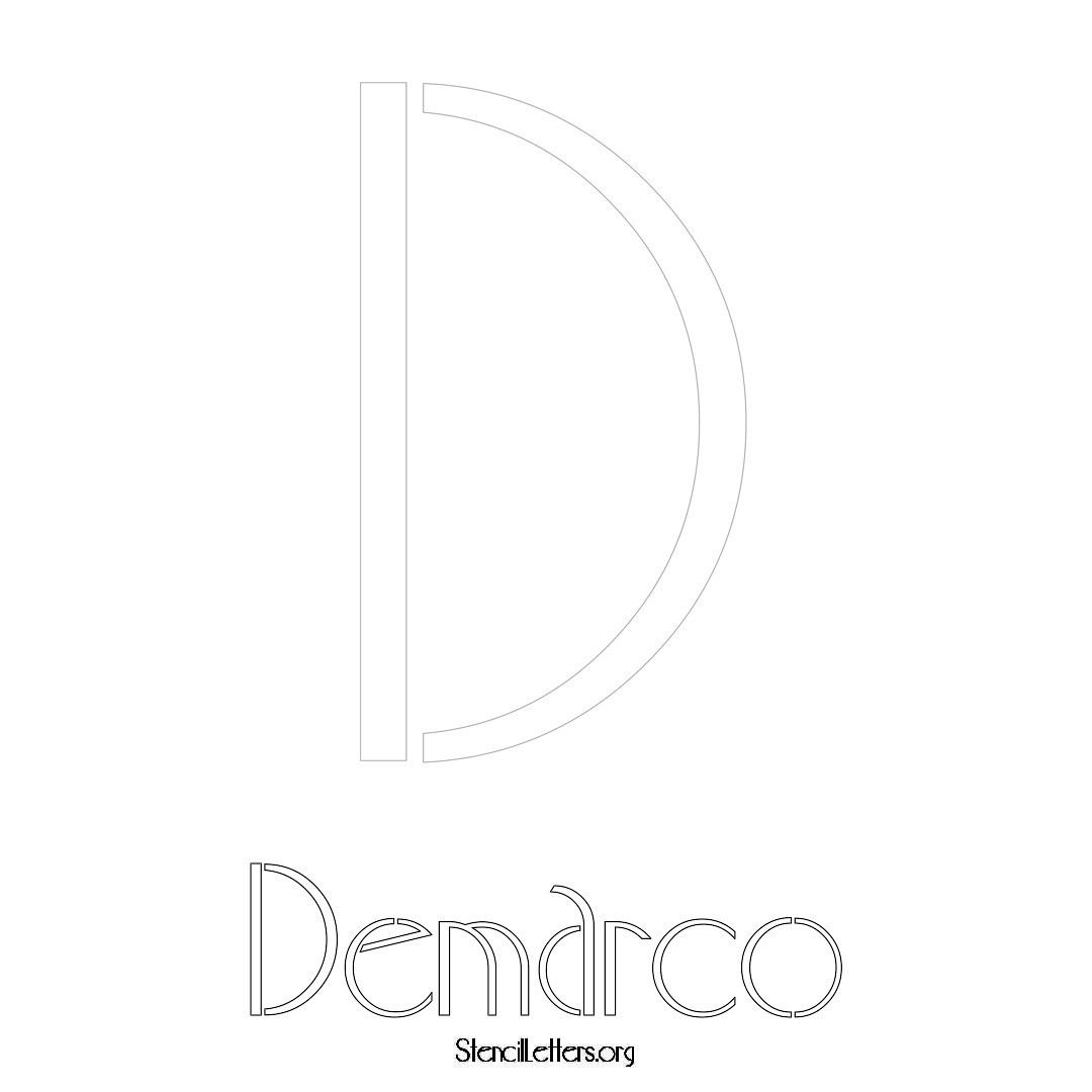 Demarco printable name initial stencil in Art Deco Lettering