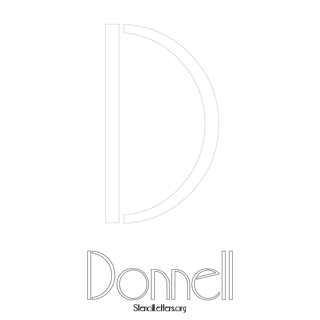 Donnell printable name initial stencil in Art Deco Lettering