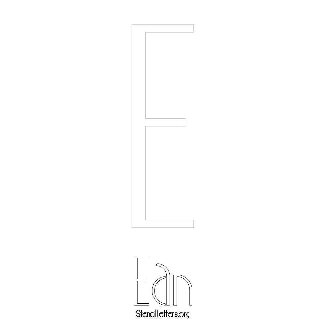 Ean printable name initial stencil in Art Deco Lettering