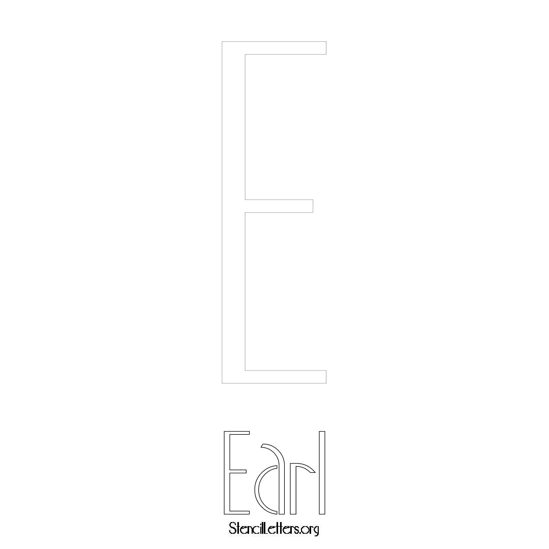 Earl printable name initial stencil in Art Deco Lettering