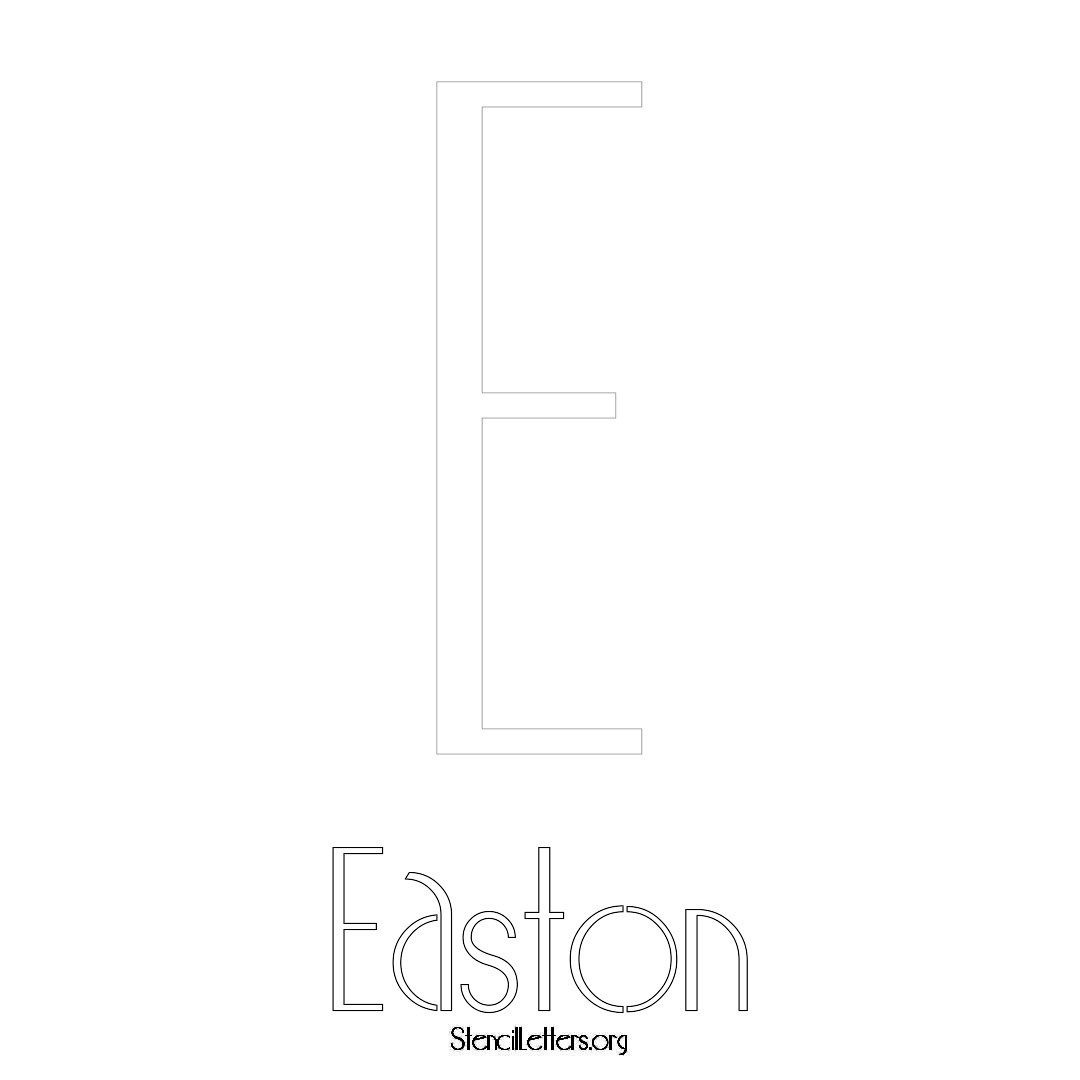 Easton printable name initial stencil in Art Deco Lettering