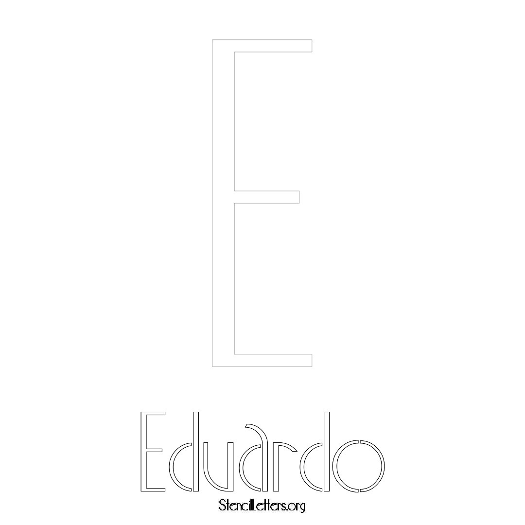 Eduardo printable name initial stencil in Art Deco Lettering