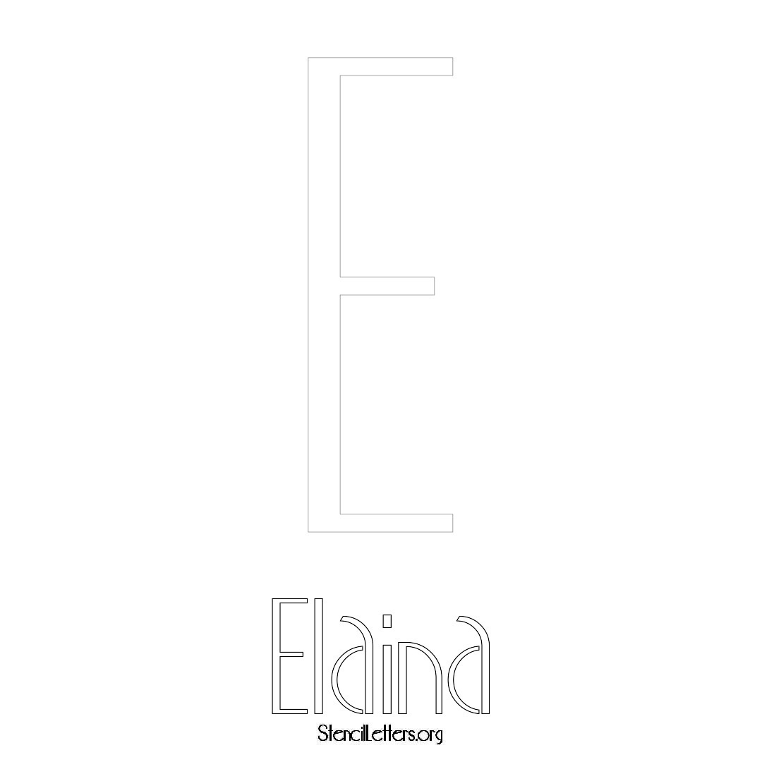 Elaina printable name initial stencil in Art Deco Lettering