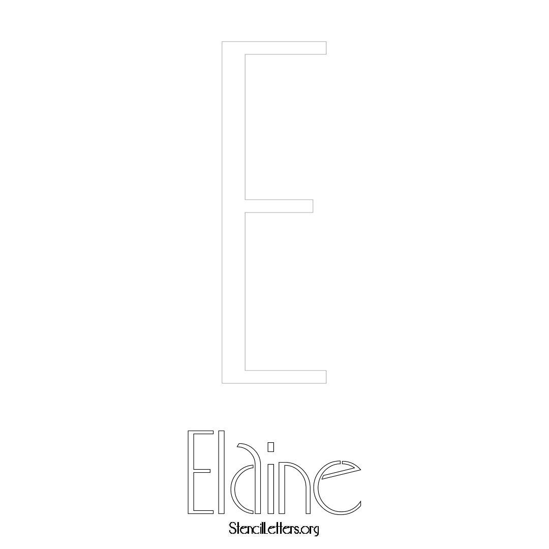 Elaine printable name initial stencil in Art Deco Lettering