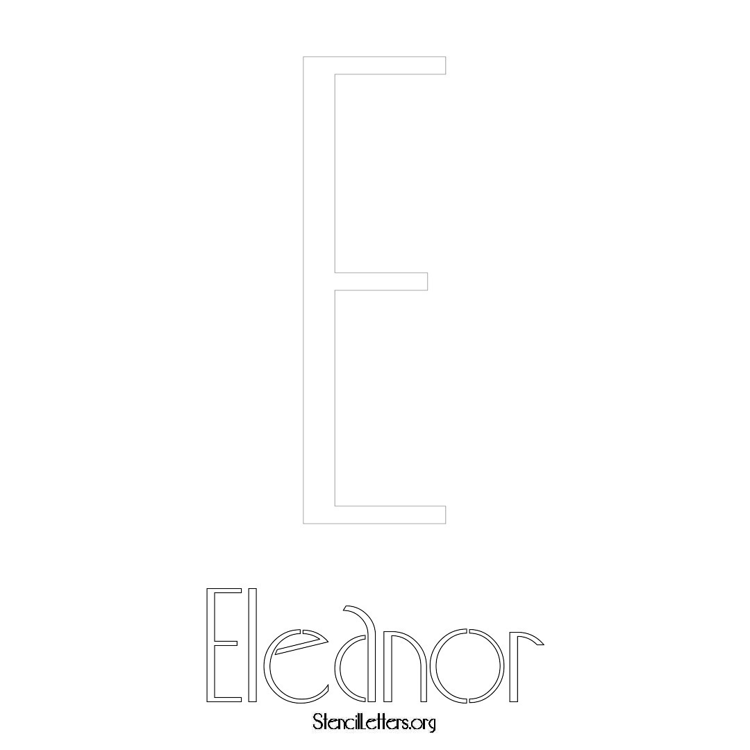 Eleanor printable name initial stencil in Art Deco Lettering