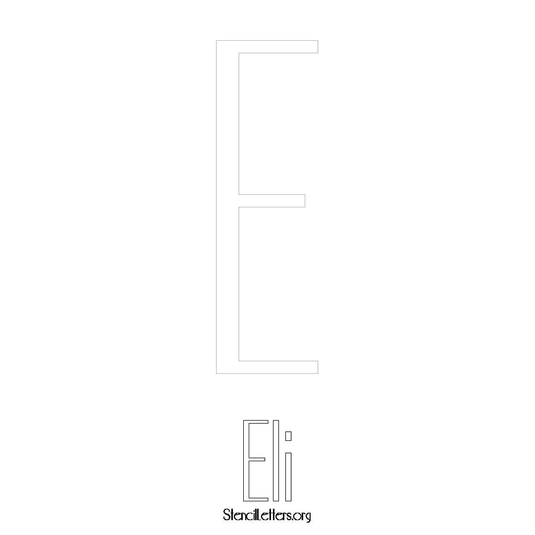 Eli printable name initial stencil in Art Deco Lettering