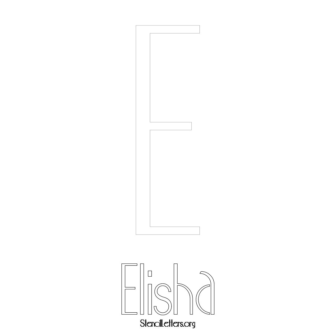 Elisha printable name initial stencil in Art Deco Lettering