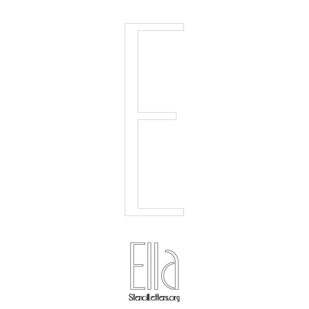 Ella printable name initial stencil in Art Deco Lettering