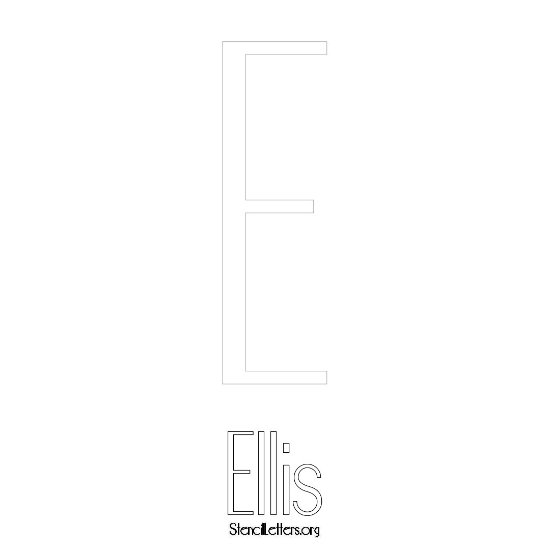 Ellis printable name initial stencil in Art Deco Lettering