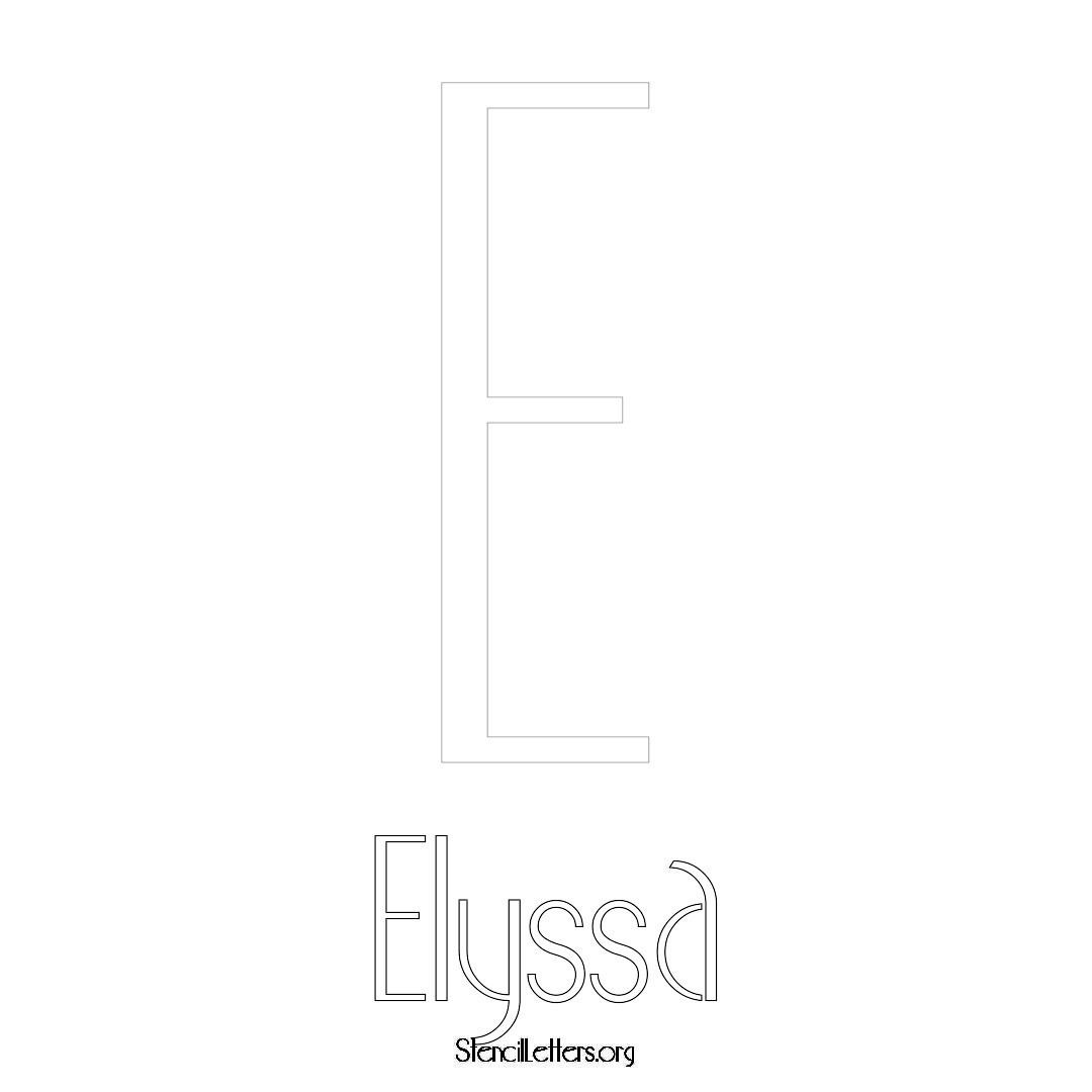 Elyssa printable name initial stencil in Art Deco Lettering