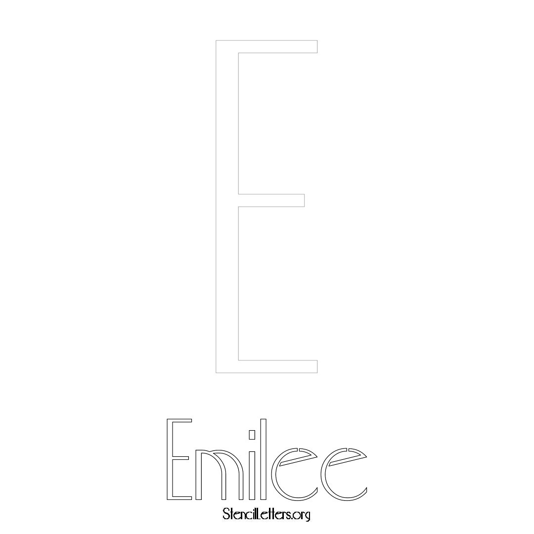 Emilee printable name initial stencil in Art Deco Lettering