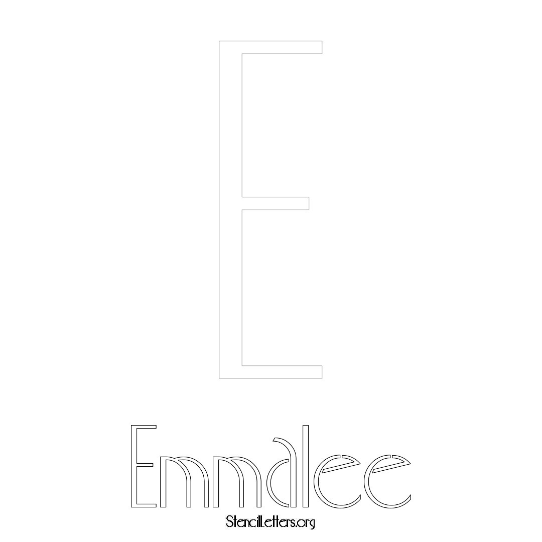 Emmalee printable name initial stencil in Art Deco Lettering
