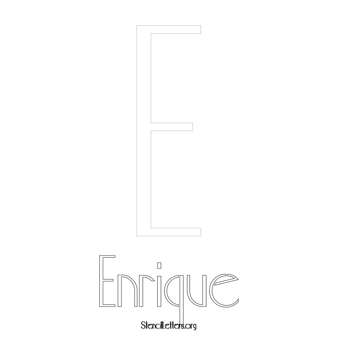 Enrique printable name initial stencil in Art Deco Lettering