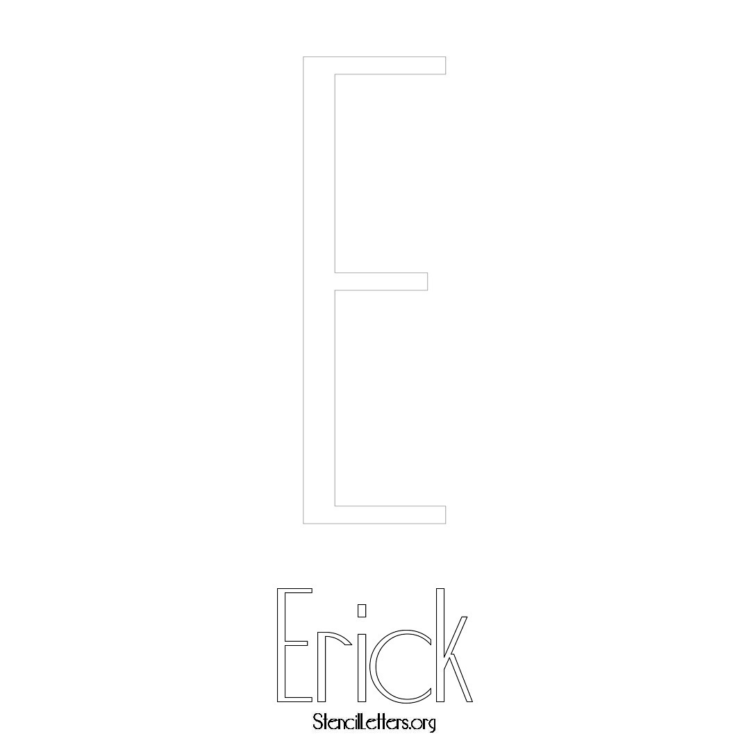 Erick printable name initial stencil in Art Deco Lettering