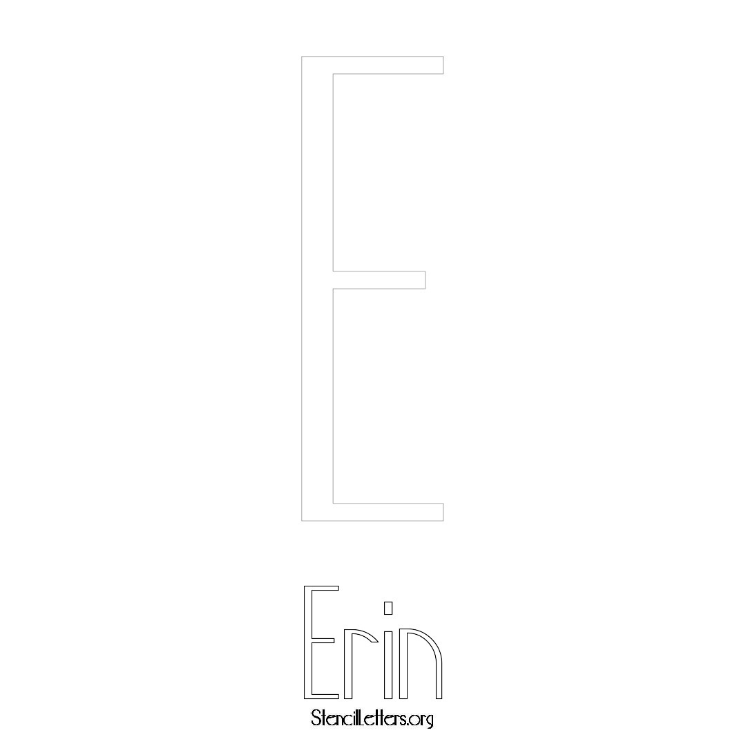 Erin printable name initial stencil in Art Deco Lettering