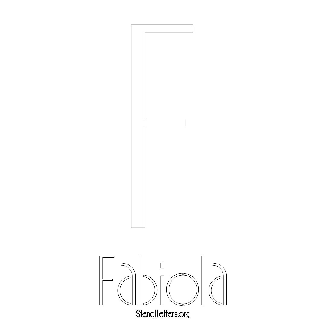 Fabiola printable name initial stencil in Art Deco Lettering