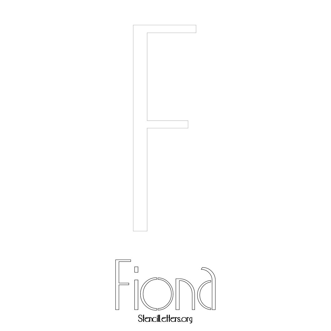 Fiona printable name initial stencil in Art Deco Lettering