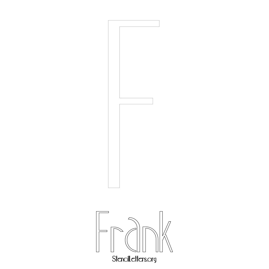 Frank printable name initial stencil in Art Deco Lettering