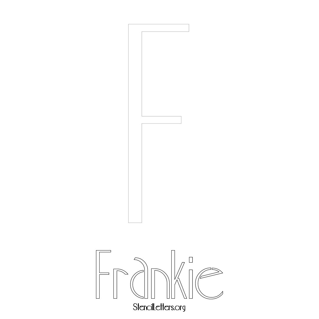 Frankie printable name initial stencil in Art Deco Lettering