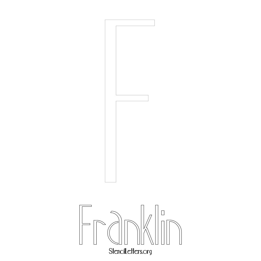 Franklin printable name initial stencil in Art Deco Lettering