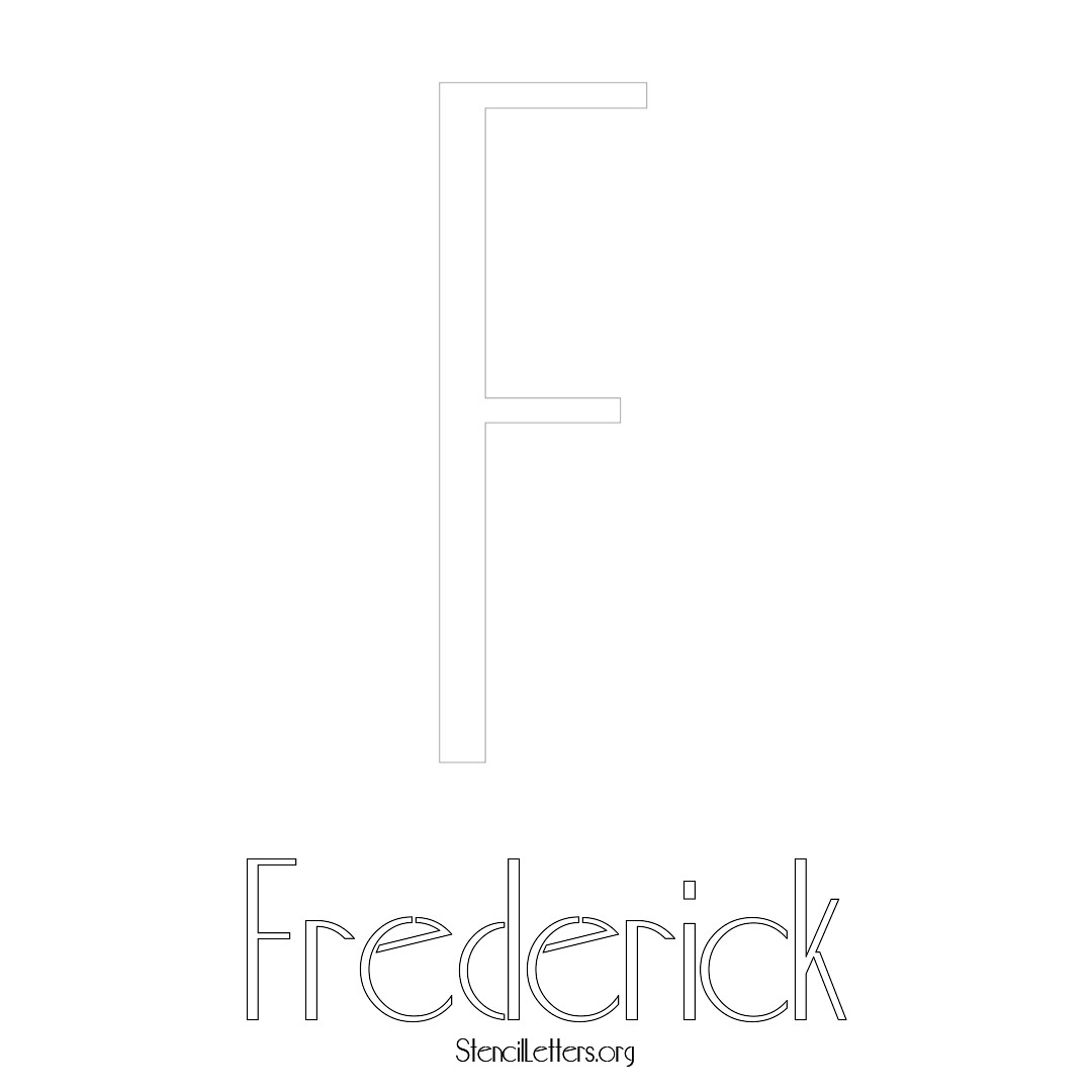 Frederick printable name initial stencil in Art Deco Lettering