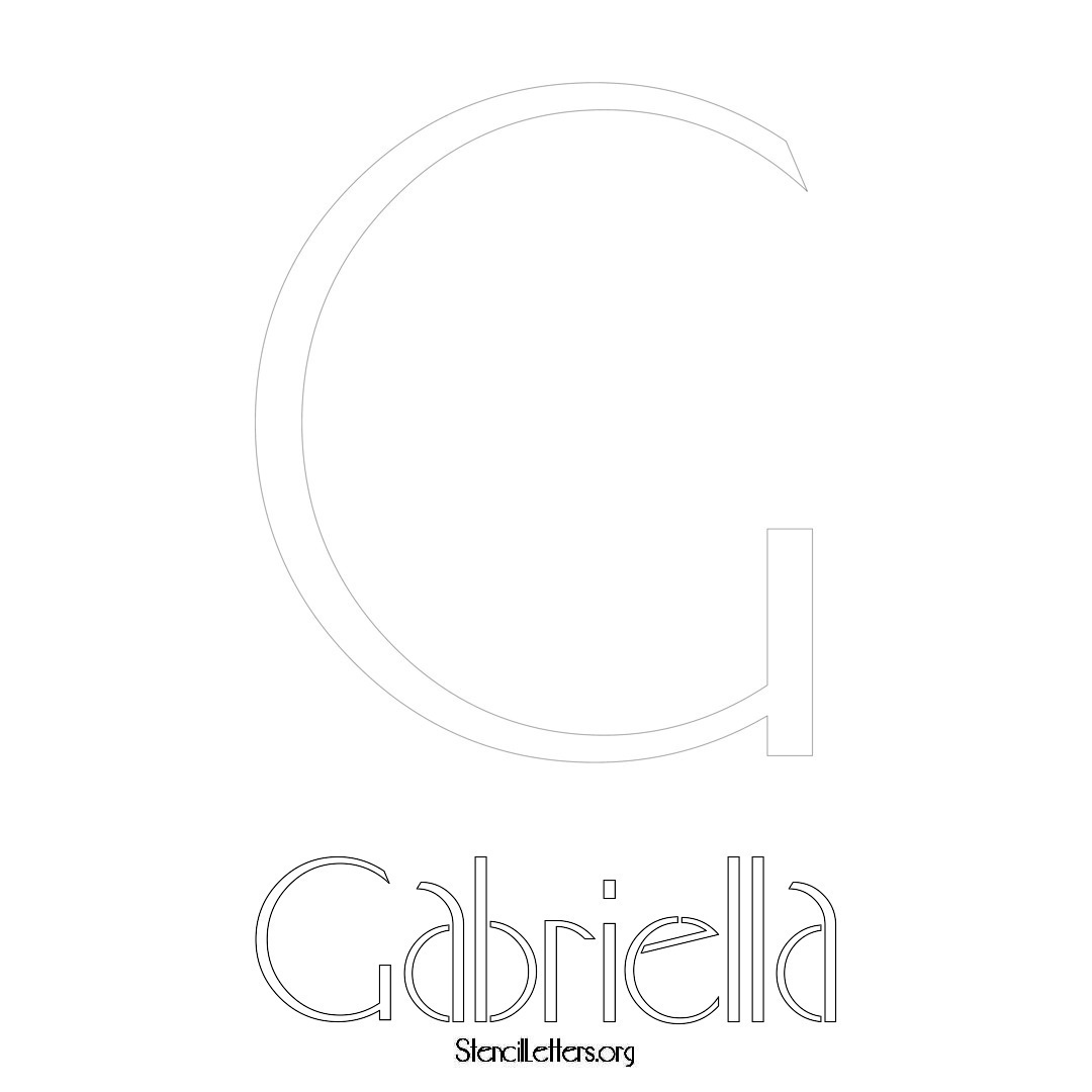 Gabriella printable name initial stencil in Art Deco Lettering
