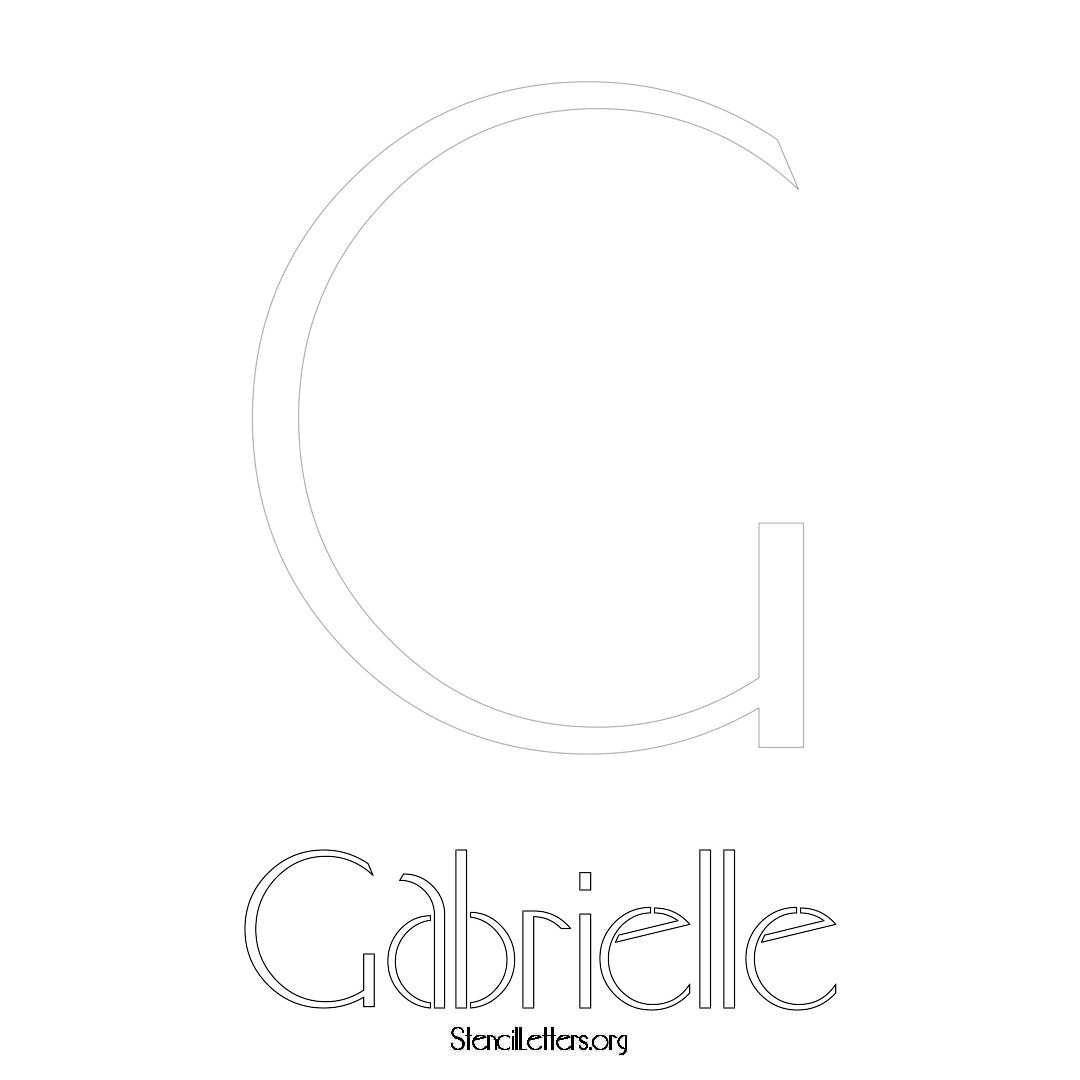 Gabrielle printable name initial stencil in Art Deco Lettering