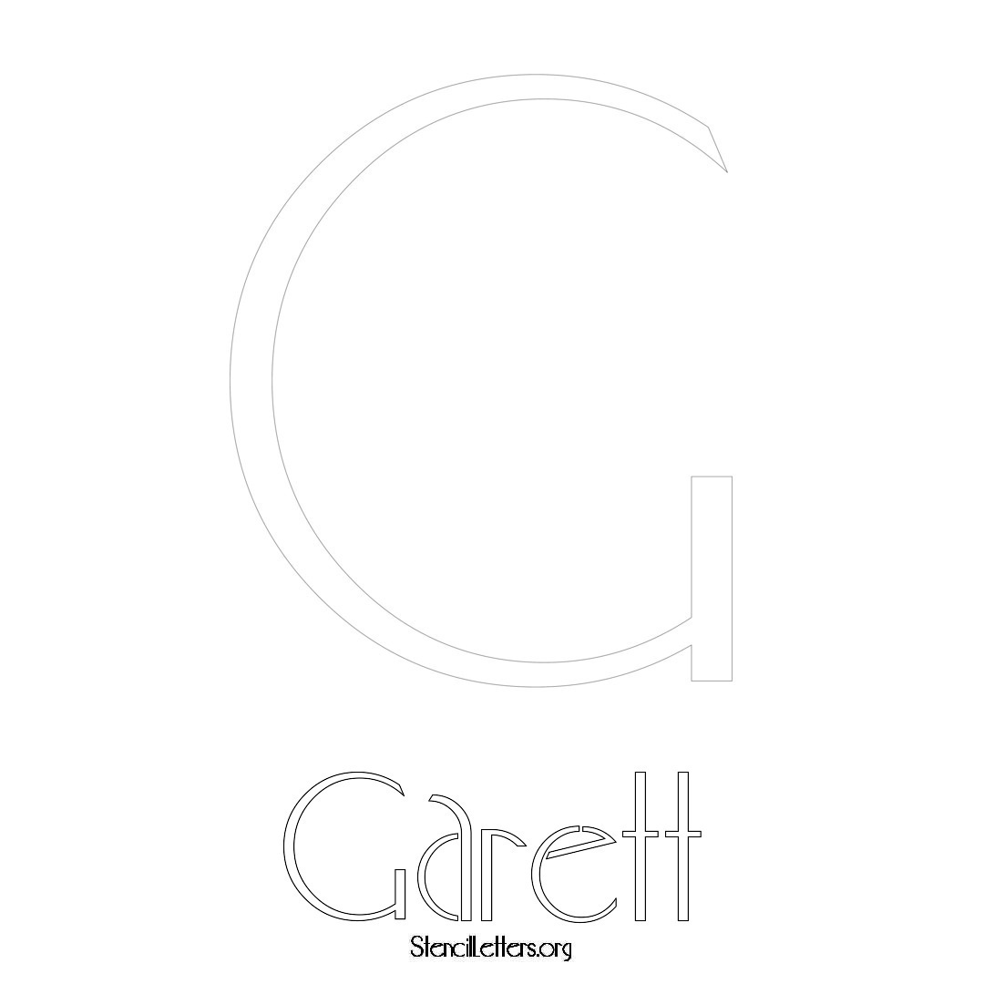 Garett printable name initial stencil in Art Deco Lettering