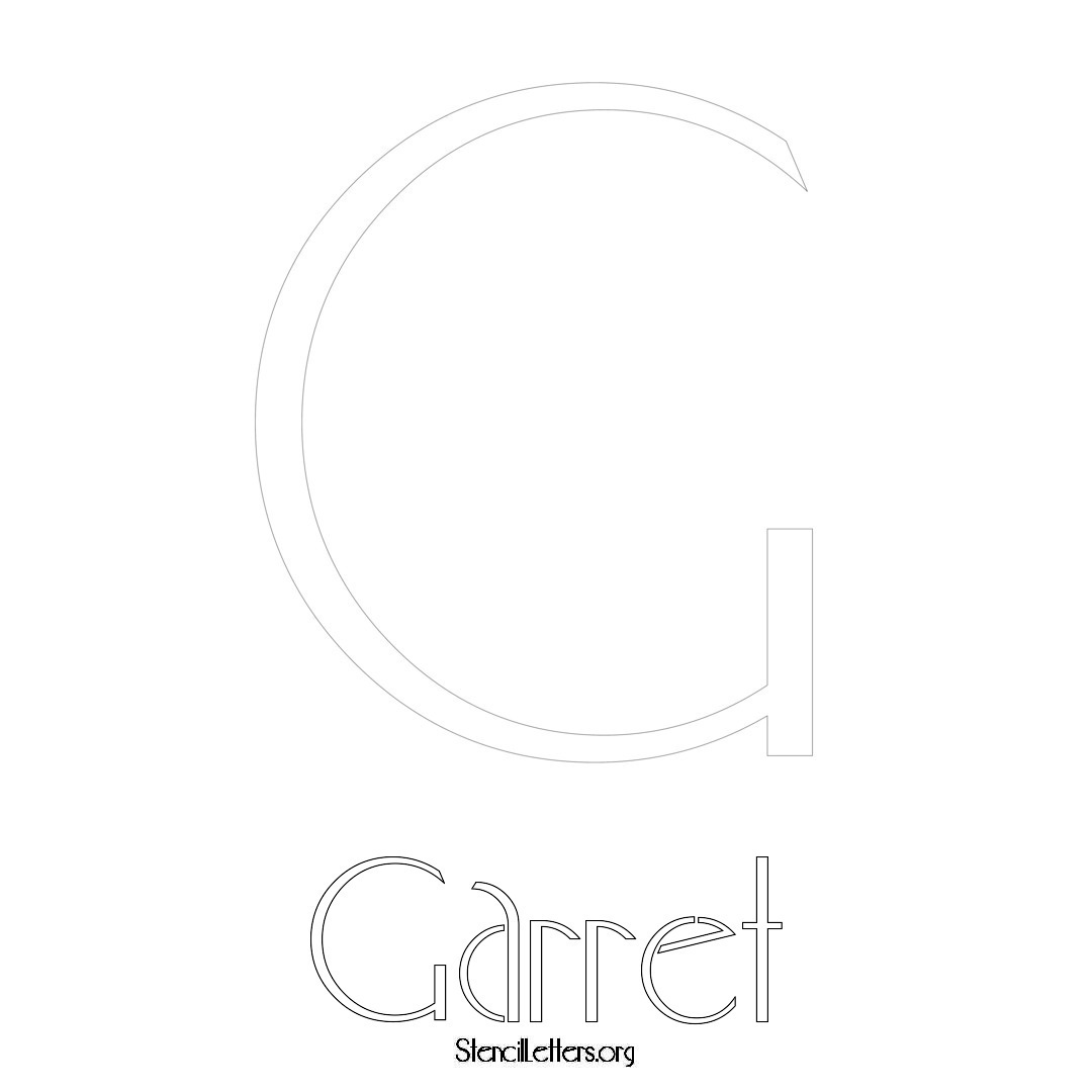 Garret printable name initial stencil in Art Deco Lettering