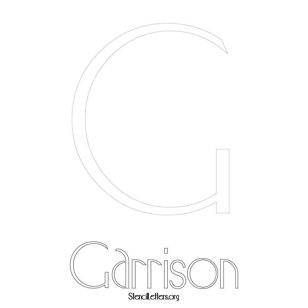 Garrison printable name initial stencil in Art Deco Lettering